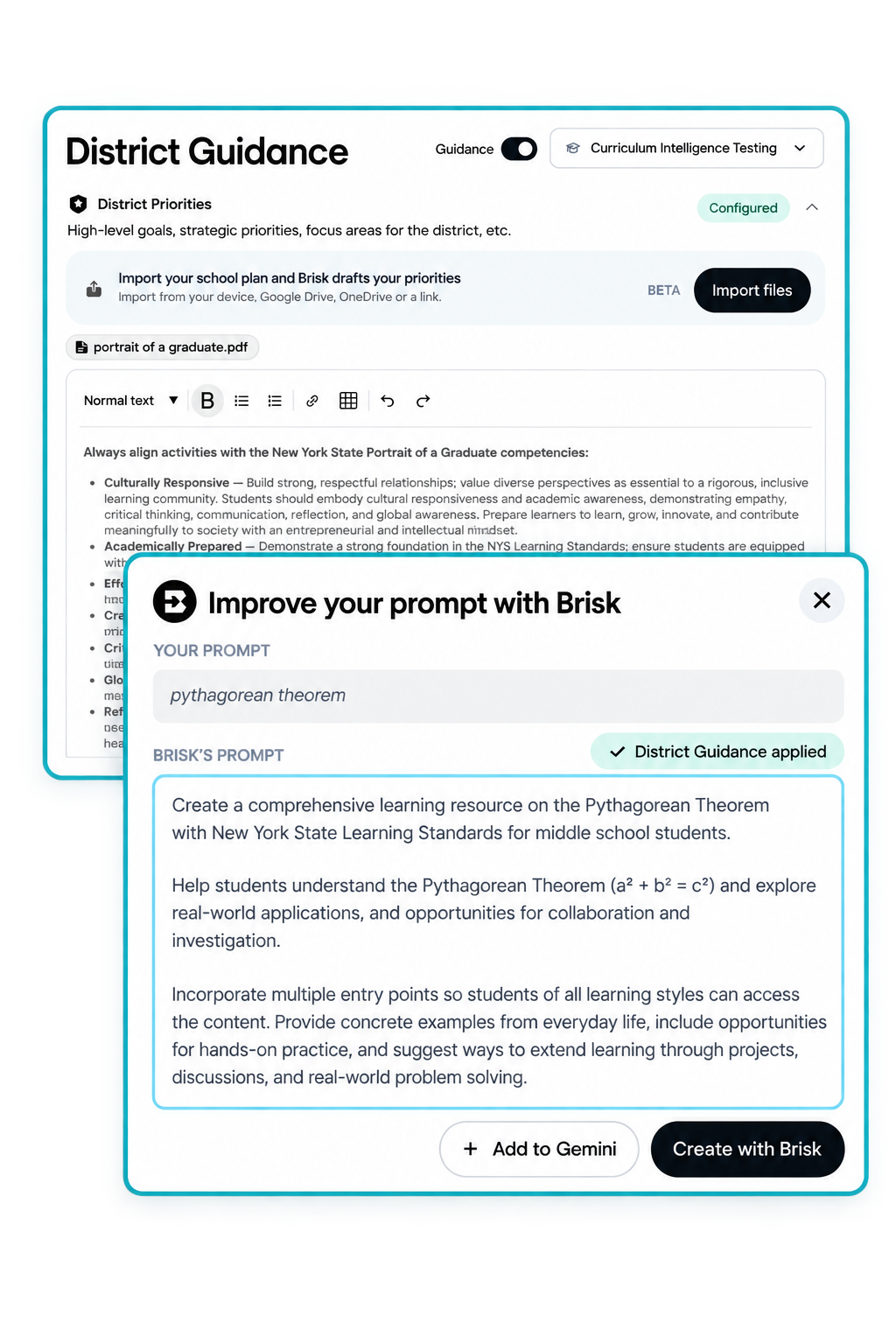 District Guidance and Prompt Booster